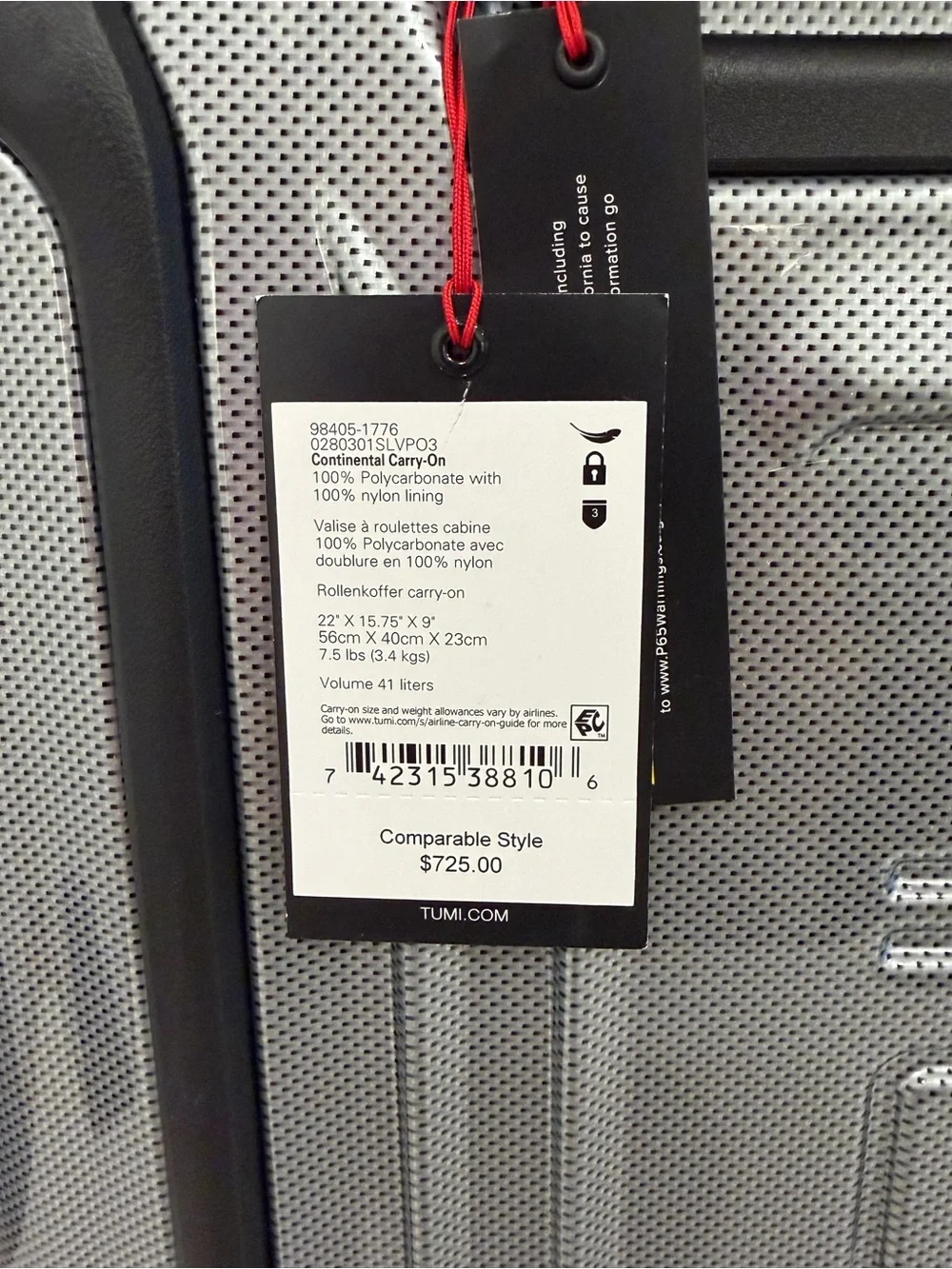 Tumi Hard Shell Spinner Luggage Set in Blue and Silver